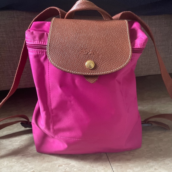 Hot Pink Longchamp small backpack - Picture 1 of 4